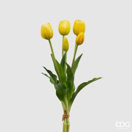 Edg Kunstige tullipaner bukett gul 40cm