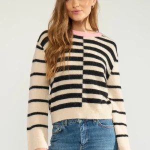 NuRiette Block Stripe Pullover - Caviar