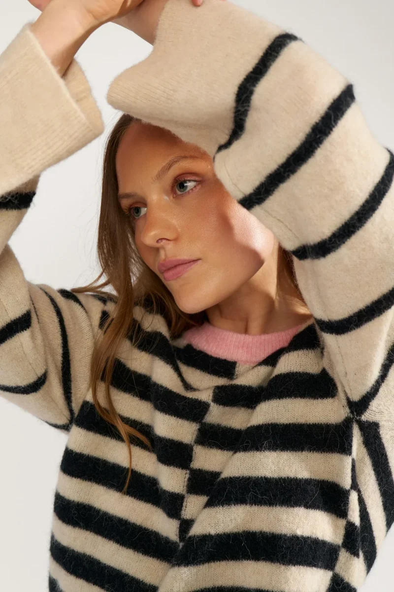 NuRiette Block Stripe Pullover - Caviar - Image 4