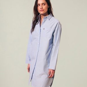 Lexington Nattskjorte Luna organisk bomull Icons light blue