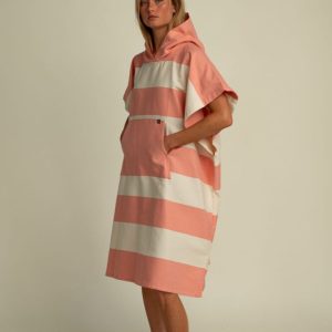 Futah Bedu badeponcho striper korall