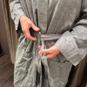 Drøm Kimono Garnfarget Flanell vaffelmønste grønn one size