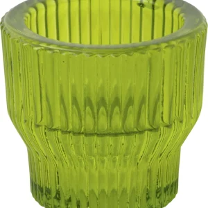 Vinding telysholder bølgeglass grønn 5cm