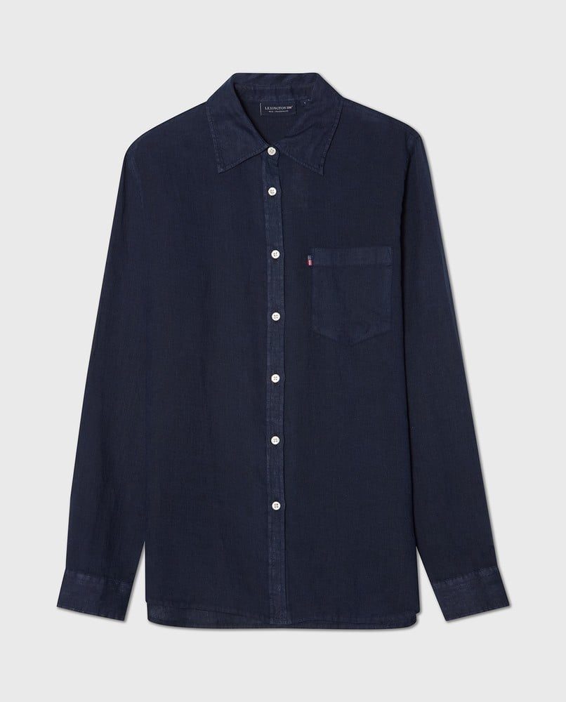 Lexington Linskjorte klassisk navy