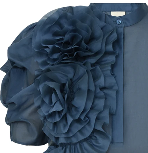 Annsofi Blouse - Dusty Blue - Image 5