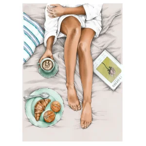 Print Frokost På Sengen 30x40 - By Åshild Schnelle